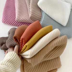 Solid color pleated square scarf, women 90cm fashion soft elegant head wrap neckerchief