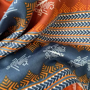 Ethnic style printed shawl scarf with geometric patterns, soft texture, perfect for sun protection.
