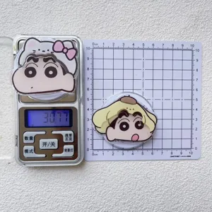 Mesure du poids et de la taille du support de téléphone rotatif Crayon Shin-chan