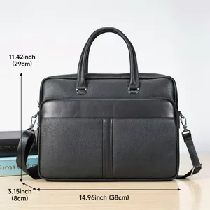 Borsa da lavoro uomo in vera pelle borsa per laptop 14 pollici grande capacita elegante.