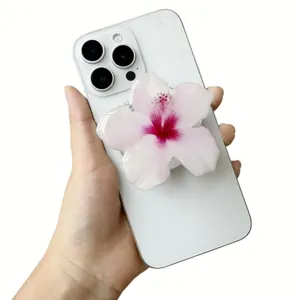 Soporte de resina acrílica con forma de flor para funda de móvil