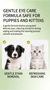 Gentle tear stain remover wipes for puppies and kittens eye cleaning and care