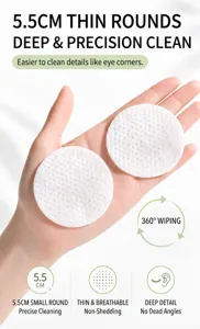 Macro detail of 5.5cm textured round pet eye wipes for effective tear stain cleaning
