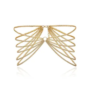 Goldene mehrschichtige Körperkette Taille Kette geometrische Quaste Retro Schmuck Frauen