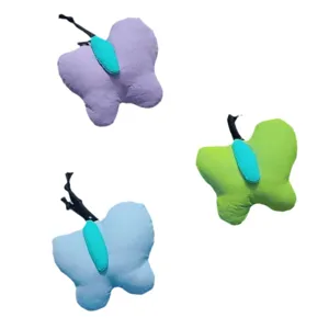 Lindo soporte para teléfono con forma de mariposa en tela de algodón multicolor