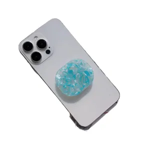Supporto per telefono pieghevole in acetato marmorizzato blu universale