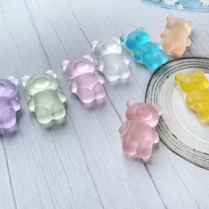 Collection of semi-transparent matte bear phone grips in multiple pastel colors