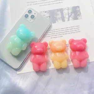 Lindo Oso De Dibujos Animados PopSocket Soporte Plegable Para Teléfono Degradado Oso Smartphone Stand Soporte De Escritorio Para IPhone Samsung