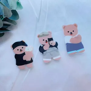 Set von drei niedlichen Handyhalterungen aus Acryl mit Bärenmotiven im koreanischen Stil
