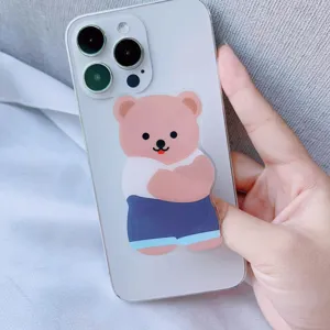 Süßer koreanischer Acryl-Cartoon-Bär zusammenklappbarer Handygriff und Ständer
