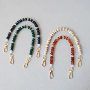Bandoulière de Sac à Perles en Acrylique Mode Chaîne en Résine Lanière de Téléphone Portable Sangle Rétro pour Femmes