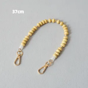 37cm acrylic beaded strap with lobster clasps for phone or bag accessories in cream