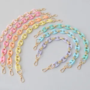 Retro Acryl Matte Koffieboon Ketting Tasriem Goud Mix Vervangende Schouderriem Accessoires Voor Handtassen Telefoonhoesje