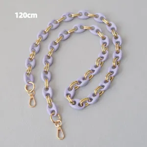 Lavendelkleurige acryl ketting voor tassen of telefoons, 120 cm lengte, modieus