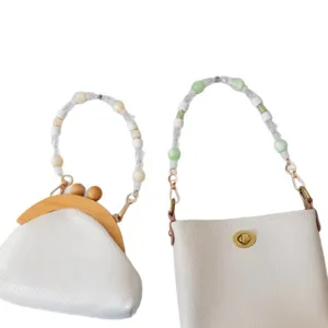 Handmade acrylic beaded chain strap for handbags and phone cases with stylish resin beads