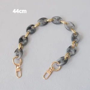 Detailed 44cm retro marble grey resin pig nose chain strap for handbags and phones