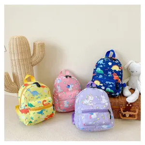 Cute Cartoon Kids Backpack Lightweight Oxford Cloth School Bag For Toddler Girls Boys Dinosaur Unicorn Print Outdoor Mini Daypack