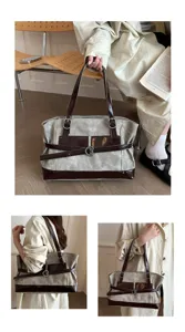 Vues détaillées du grand sac cabas avec des accents de boucles en forme de cœur