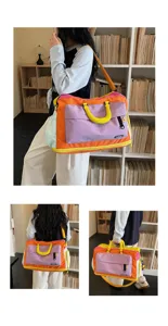 Borsa da viaggio colorblock grande capacità borsa da palestra fitness borsa da yoga impermeabile