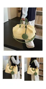 Large capacity travel duffel bag lightweight canvas short trip luggage bag for women men