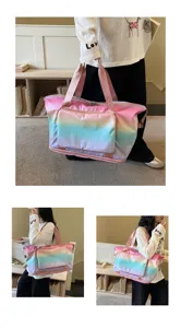 Sac de voyage degrade grande capacite sac de sport extensible sac a main de fitness femme