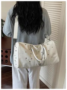 Weißes Krokodilmuster Reisegepäck Tasche Detail, elegante Strass besetzte Sporttasche