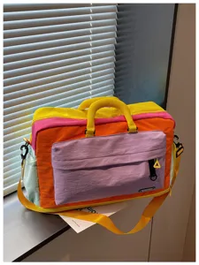 Borsa da palestra colorblock con tasche multiple grande capacità borsa da viaggio borsone