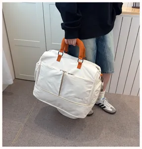 Grote reistas voor dames, casual canvas sporttas, lichtgewicht weekendtas voor reizen
