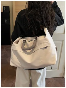 Large travel duffel bag for women and men lightweight overnight weekend gym bag canvas