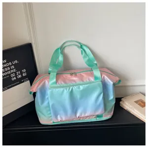 Sac de voyage dégradé grande capacité sac de sport fourre-tout tendance pour femme fitness voyage