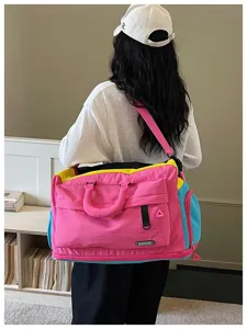 Borsa da palestra espandibile color block per fitness, yoga e viaggi con grande capacità.