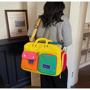 Bolsa de viaje colorida gran capacidad bolso de gimnasio casual bandolera para mujeres diario
