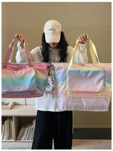Sac de voyage dégradé, grand sac de sport extensible pour femmes, sac d'entraînement de yoga.