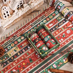 Christmas washi tape set decorative masking tape rolls for DIY journaling gift box holiday crafts