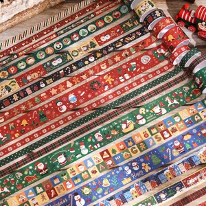 Christmas washi tape set decorative masking tapes for DIY journaling holiday gift wrapping