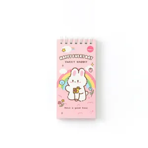 Schattig tekenfilm konijn spiral notitieboek roze esthetisch dagboek briefpapier meisjes