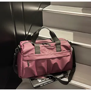 Large capacity travel duffel bag with shoe compartment, lightweight gym bag with shoulder strap.