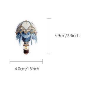 Vintage baroque style hot air balloon decorative waterproof clear sticker items.