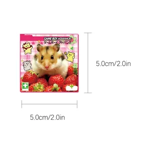 Leuke hamster aardbei sticker voor telefoonhoesje dagboek laptop decoratie 5x5cm
