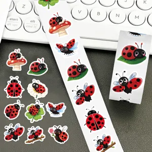 Cute cartoon ladybug roll stickers for DIY laptop luggage planner stationery box decor