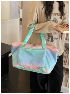 Sac de voyage tendance dégradé pour femme grande capacité sac de sport fitness extérieur.