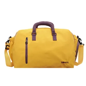 Gelbe grosse Reisetasche Duffel Bag mit Schuhfach fuer Kurztrips und Geschaeftsreisen.