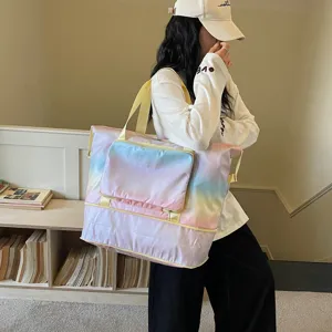 Sac de voyage tendance en dégradé, grand sac de sport extérieur avec poignée très pratique.