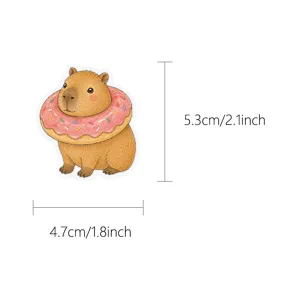 Cute capybara donut sticker cartoon waterproof decal for water bottle phone case decor