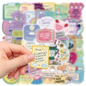 50pcs positive affirmation stickers, waterproof cute vinyl decals for journal, phone case.