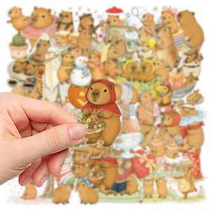 50 Pcs Cute Capybara Stickers Waterproof Cartoon Animal Decals for Water Bottle Phone Case