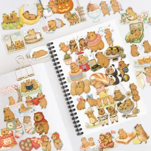Cute capybara stickers 50pcs waterproof cartoon decorative decals for planner laptop water bottle