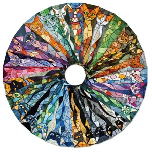 Detailed view of colorful stained glass cat bookmarks showing vibrant artistic patterns for reading.