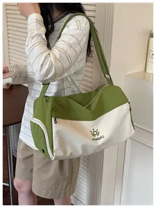 Large capacity travel duffel bag with wet dry separation, perfect for short trips and fitness.