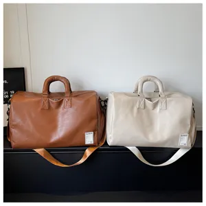 Lässige weiche Leder Reisetasche große Kapazität Sporttasche Fitness für Damen